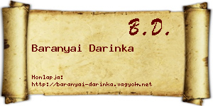 Baranyai Darinka névjegykártya